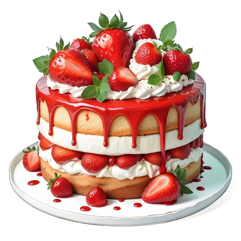 Pikaso Reimagine A Layered Cake With A Red Glaze Dripping Down The 25 A342
