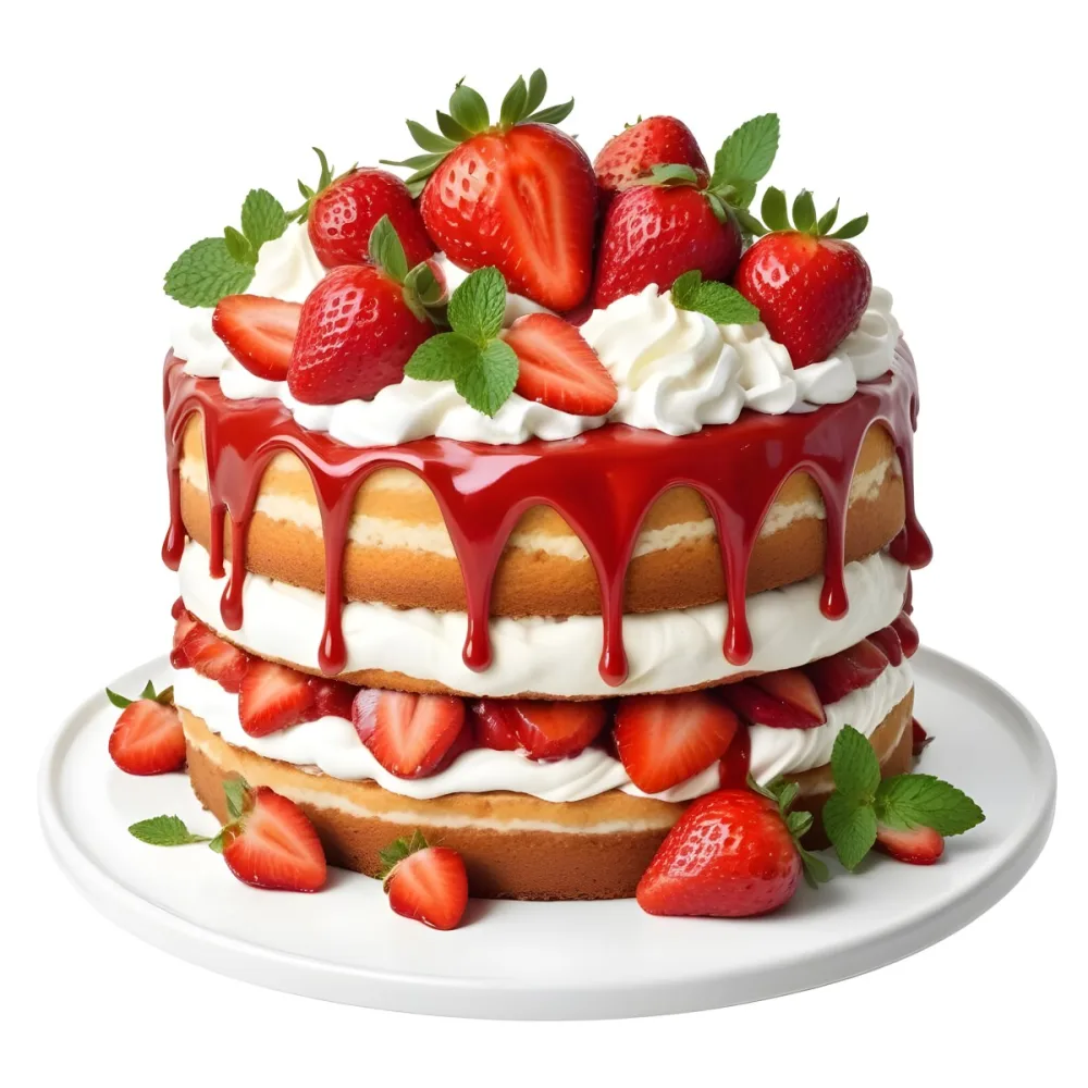 Pikaso Reimagine A Layered Cake With A Red Glaze Dripping Down The 27 8d35