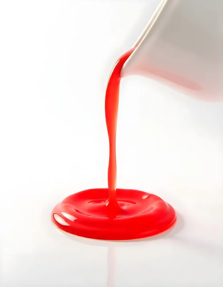 Red Liquid Pouring And Splashing On A White Surface Creating A Small Pool Clean And Simple Composition Studio Shot Bright Lighting 14 200c