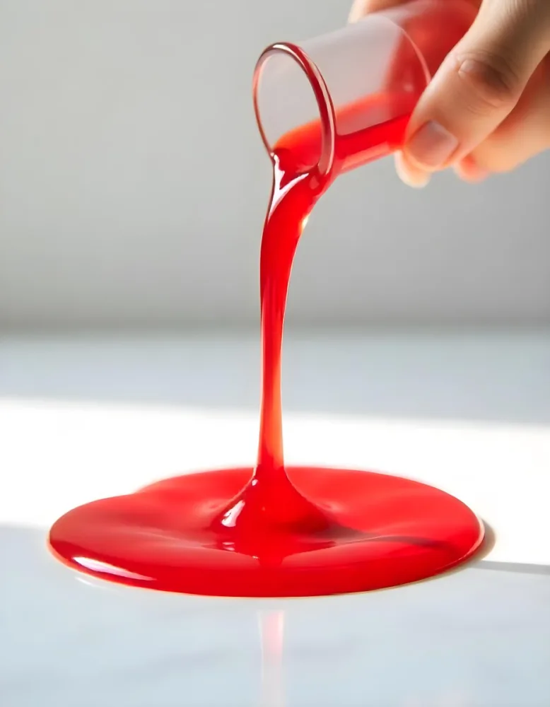 Red Liquid Pouring And Splashing On A White Surface Creating A Small Pool Clean And Simple Composition Studio Shot Bright Lighting 27 1066