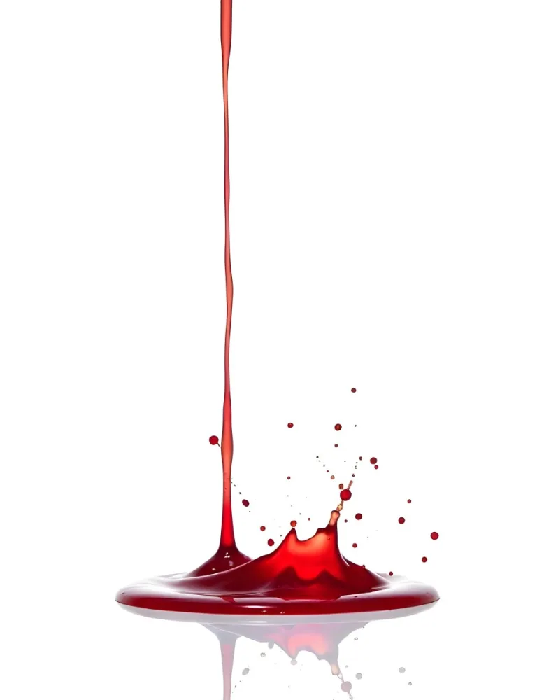 Red Liquid Pouring And Splashing On A White Surface Creating A Small Pool Clean And Simple Composition Studio Shot Bright Lighting 7 F363