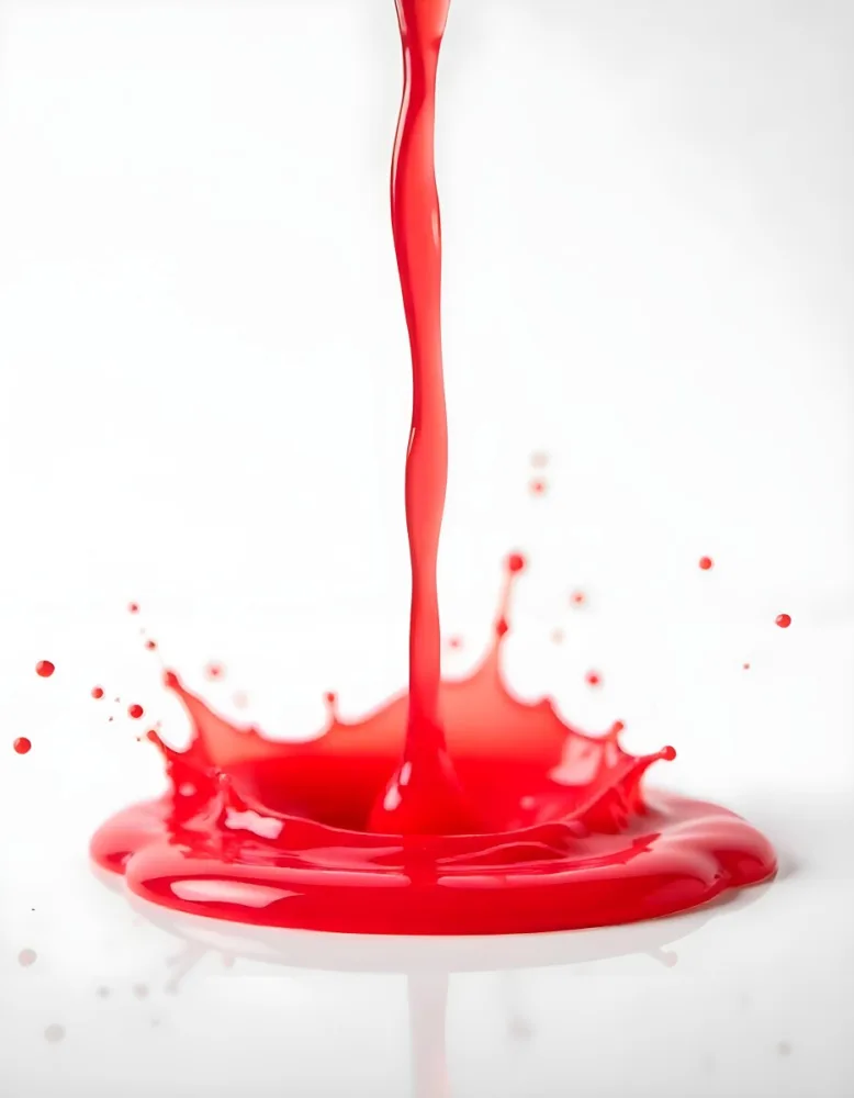Red Liquid Pouring And Splashing On A White Surface Creating A Small Pool Clean And Simple Composition Studio Shot Bright Lighting 8 15f7