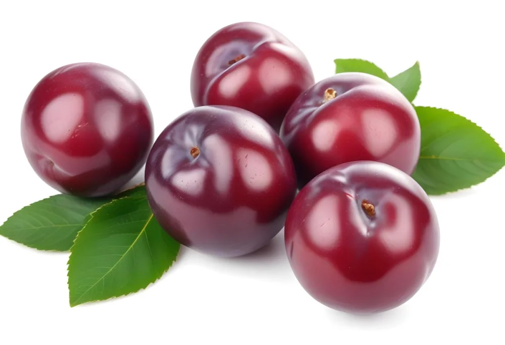 Ripe Red Cherries With Green Leaves Close Up 8 F208