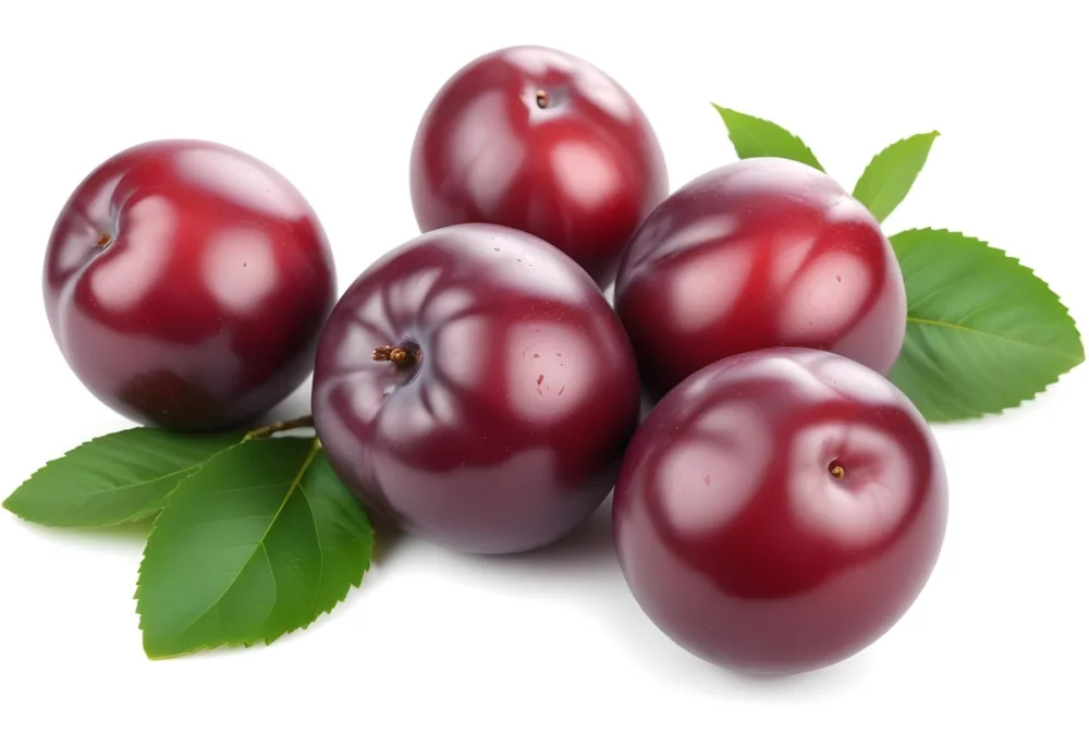 Ripe Red Cherries With Green Leaves Close Up 9 B15e