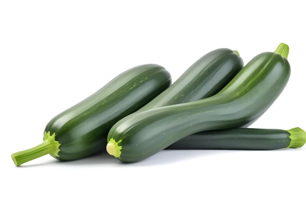 Three Green Zucchini Vegetables On A White Background 11 7fe5