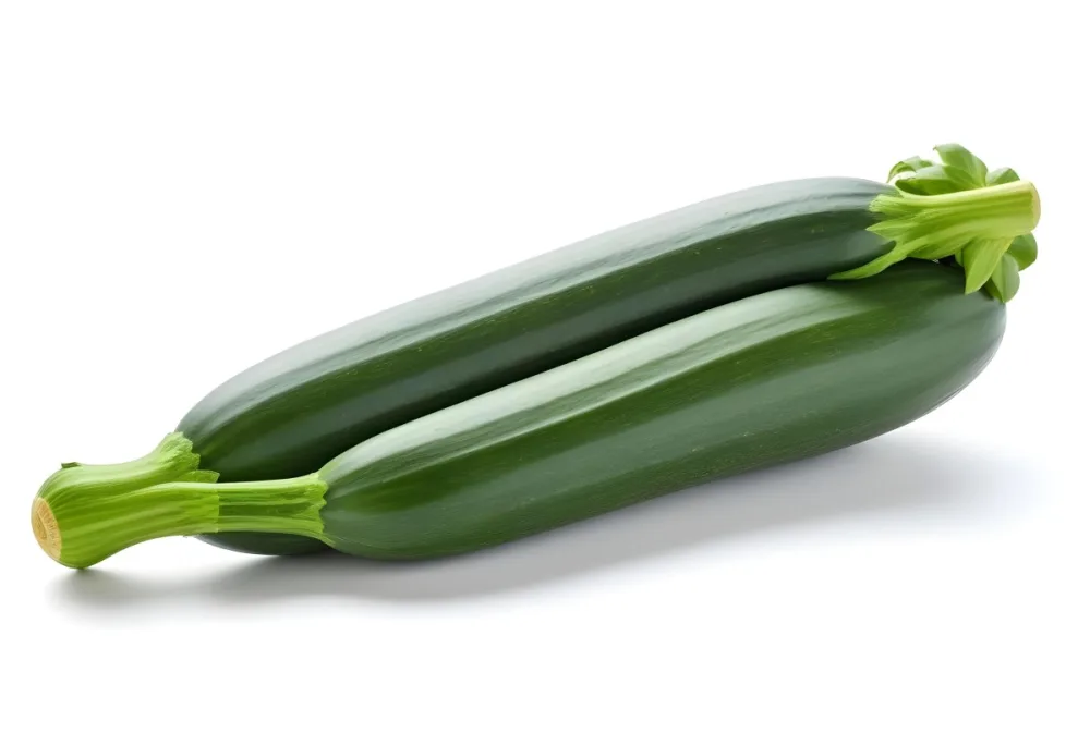 Three Green Zucchini Vegetables On A White Background 14 E42b