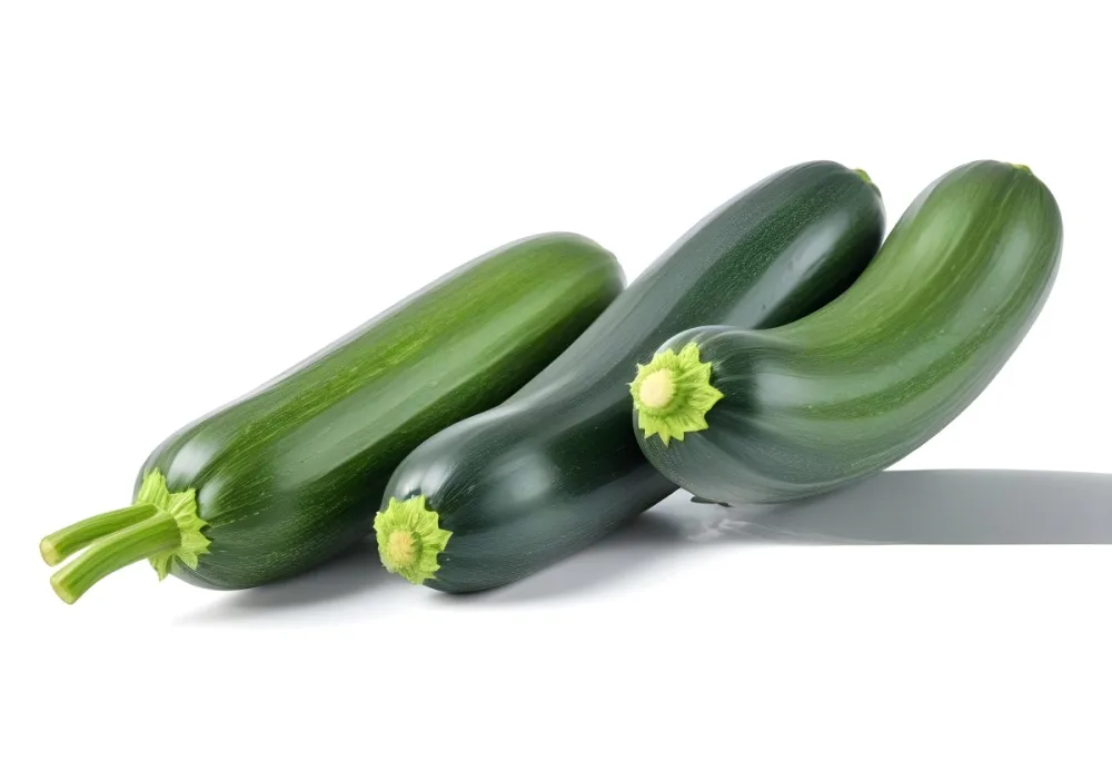 Three Green Zucchini Vegetables On A White Background 20 Def4
