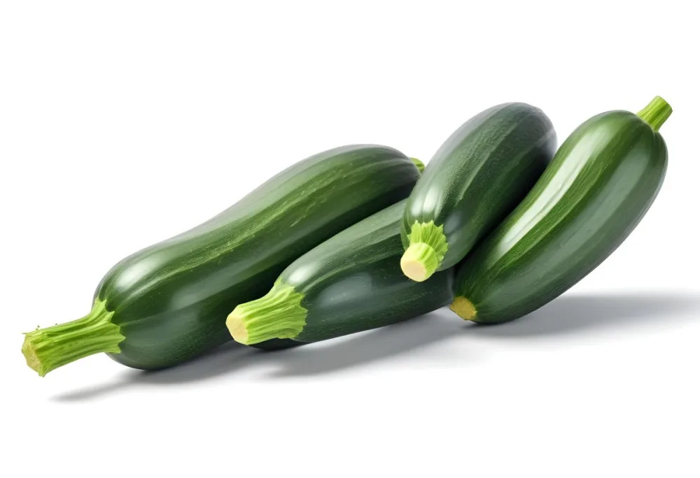 Three Green Zucchini Vegetables On A White Background 36 6e56