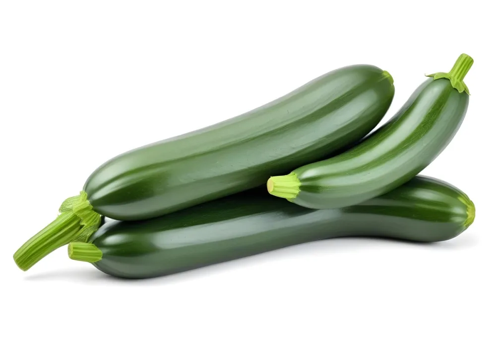 Three Green Zucchini Vegetables On A White Background 37 6fc9