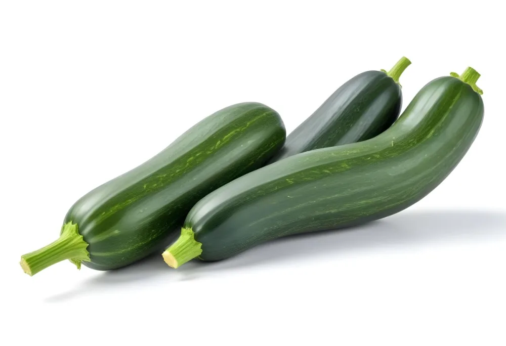 Three Green Zucchini Vegetables On A White Background 41 46c4