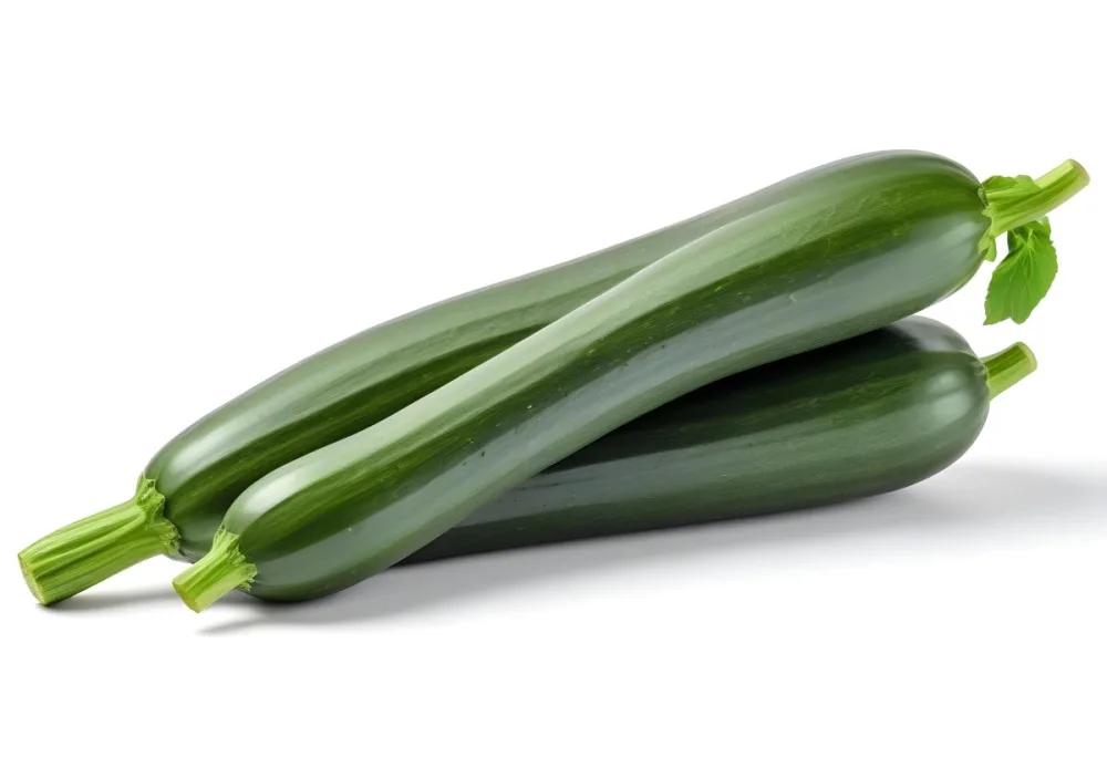 Three Green Zucchini Vegetables On A White Background 7 E29f