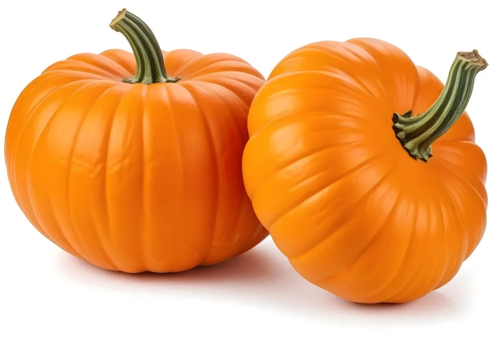 Two Large Orange Pumpkins On A White Background 8 3d9a
