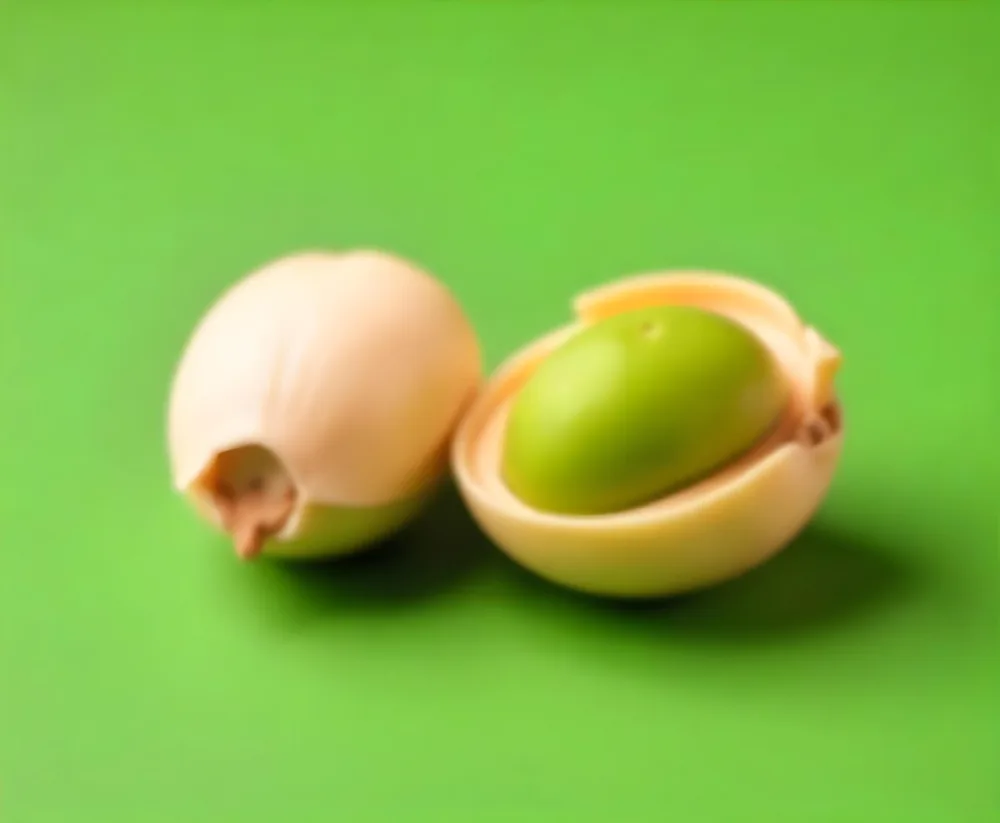 Two Pistachios One Closed And One Open Revealing The