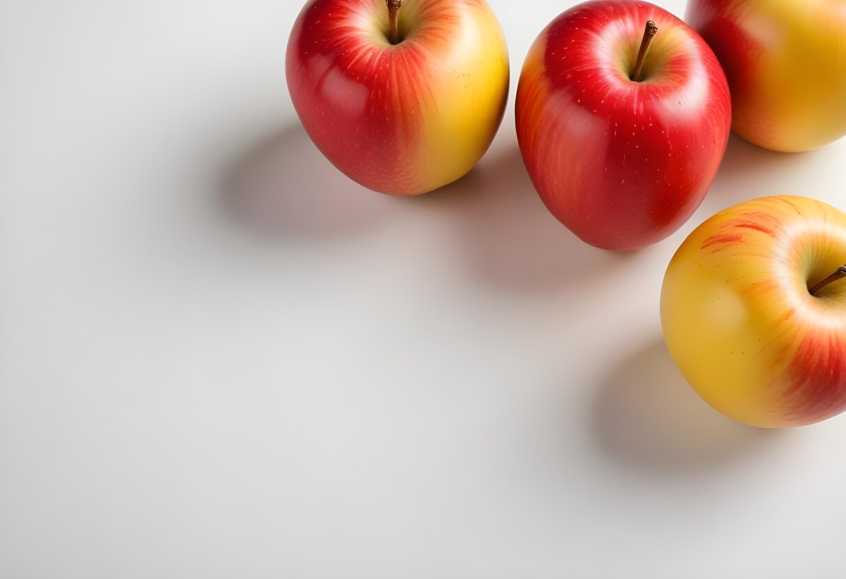 3d Model Two Red And Yellow Apples On A Light Back 117 1ad9