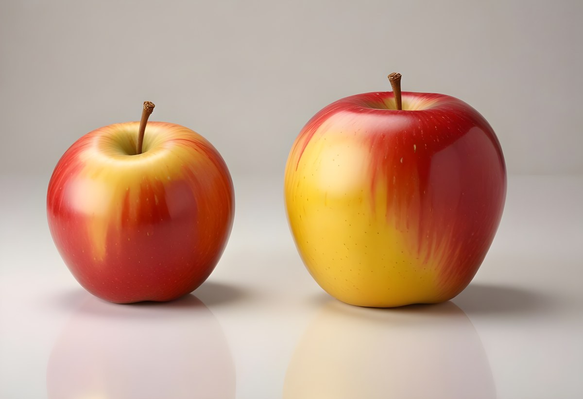 3d Model Two Red And Yellow Apples On A Light Back 47 2009
