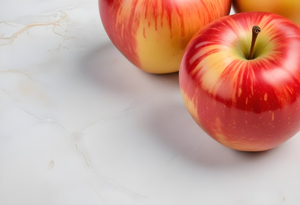 3d Model Two Red And Yellow Apples On A Light Back 89 Ec66