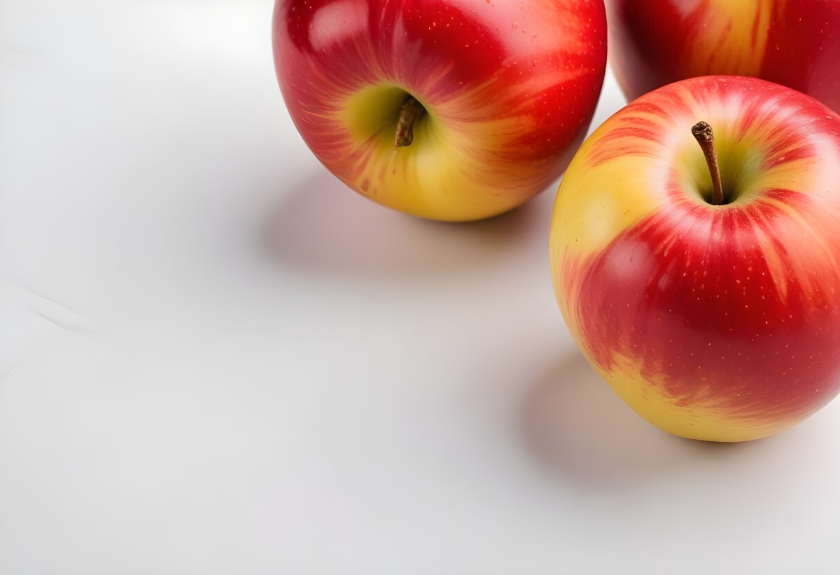 3d Model Two Red And Yellow Apples On A Light Back 92 Fed6