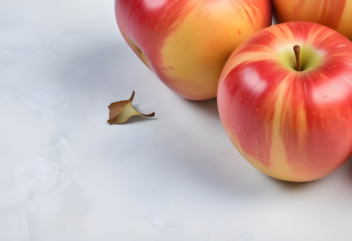 3d Model Two Red And Yellow Apples On A Light Back 97 1355