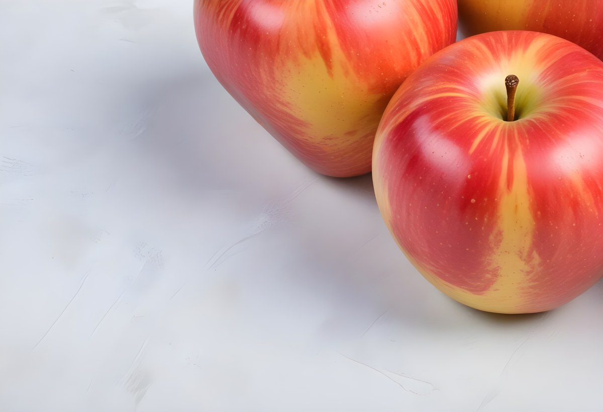 3d Model Two Red And Yellow Apples On A Light Back 99 9659