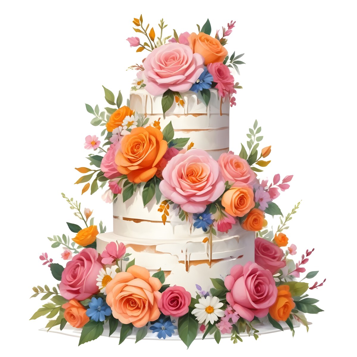 A Beautiful Multi Tiered Wedding Cake Decorated With An Assortment Of Pink Flowers Including Roses And Other Floral Elements 59 C3d2