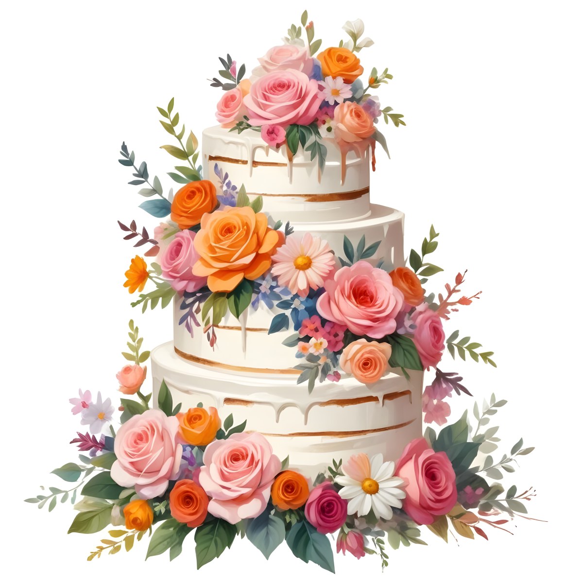 A Beautiful Multi Tiered Wedding Cake Decorated With An Assortment Of Pink Flowers Including Roses And Other Floral Elements 62 F661