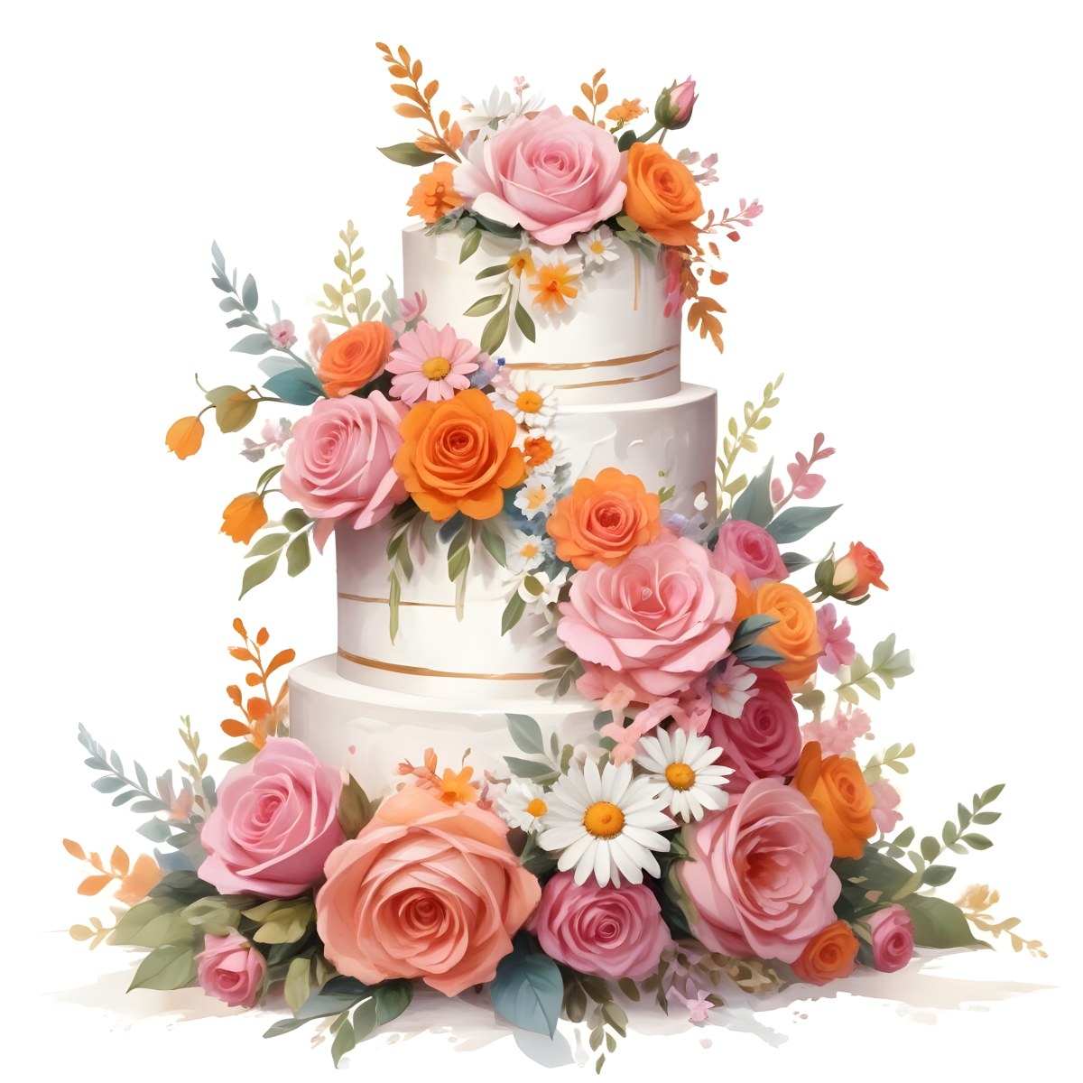 A Beautiful Multi Tiered Wedding Cake Decorated With An Assortment Of Pink Flowers Including Roses And Other Floral Elements 67 51a2