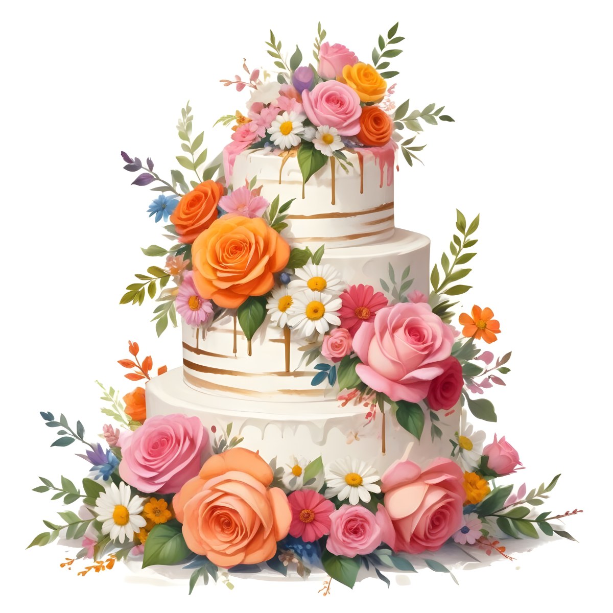 A Beautiful Multi Tiered Wedding Cake Decorated With An Assortment Of Pink Flowers Including Roses And Other Floral Elements 72 9a08