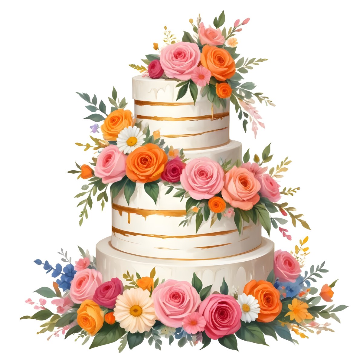 A Beautiful Multi Tiered Wedding Cake Decorated With An Assortment Of Pink Flowers Including Roses And Other Floral Elements 78 F5e0