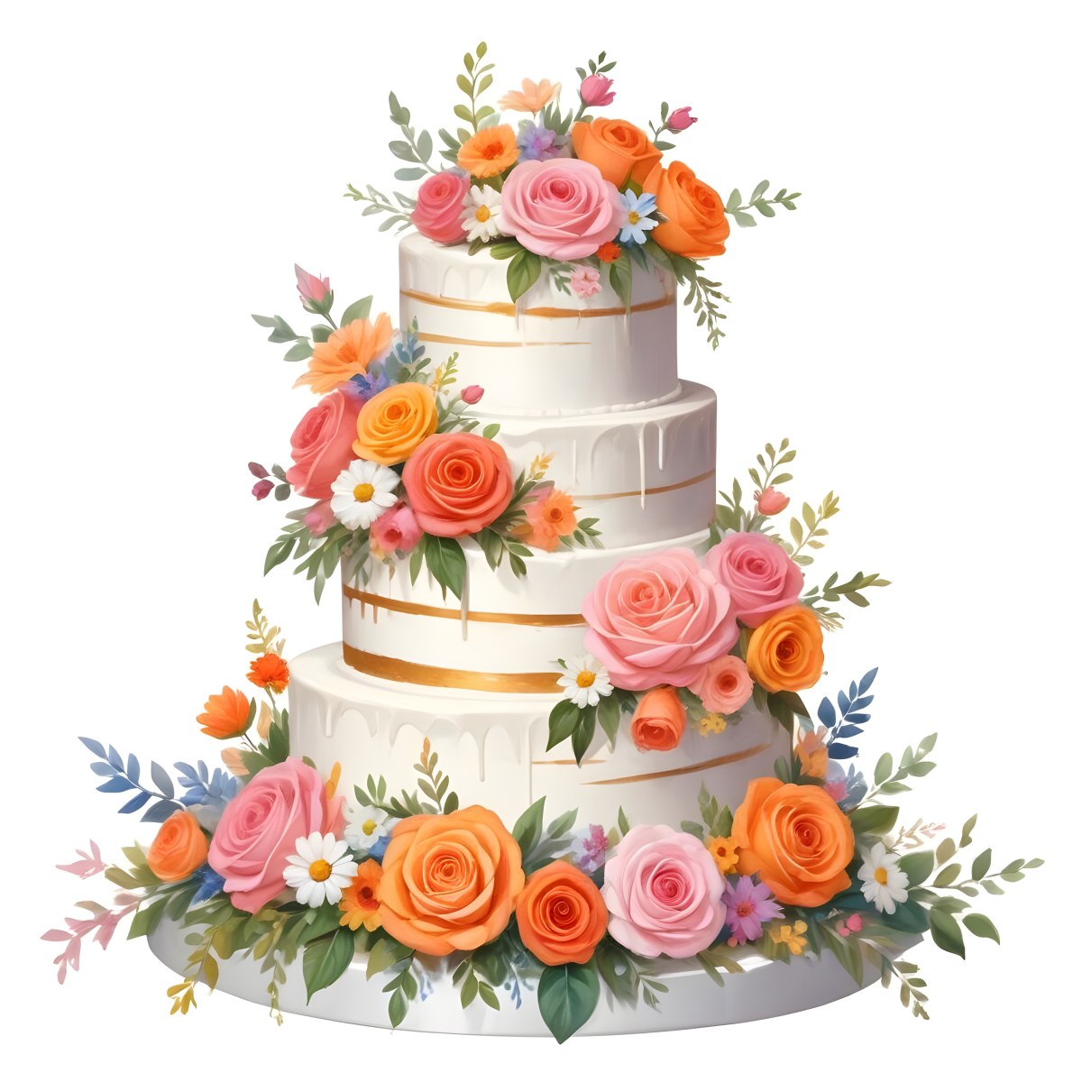 A Beautiful Multi Tiered Wedding Cake Decorated With An Assortment Of Pink Flowers Including Roses And Other Floral Elements 81 892c