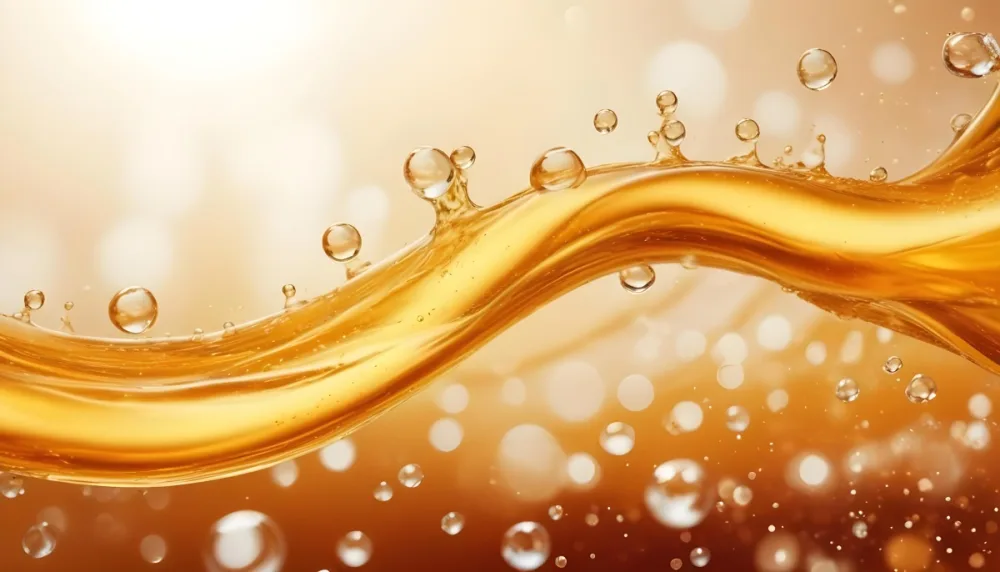 Golden Liquid Wave With Bubbles And Bokeh Effect Abstract Background With Warm Tones Dynamic Composition Macro Photography 23 3c42