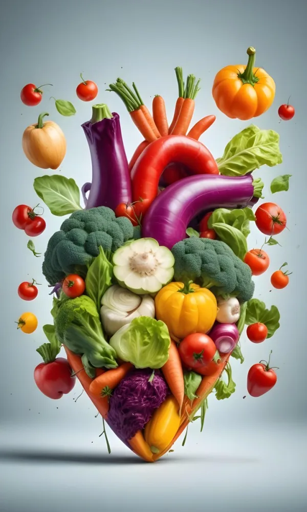 Digital Painting Heart Made Of Vegetables On A White Background Bold And Slim Lines Brush Strokes 10 388d
