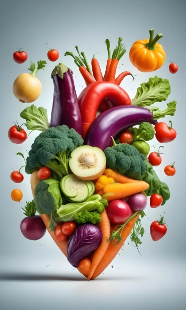 Digital Painting Heart Made Of Vegetables On A White Background Bold And Slim Lines Brush Strokes 13 4122