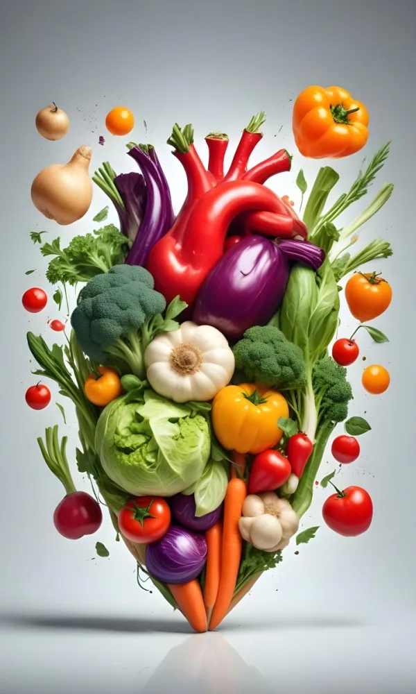 Digital Painting Heart Made Of Vegetables On A White Background Bold And Slim Lines Brush Strokes 17 6115