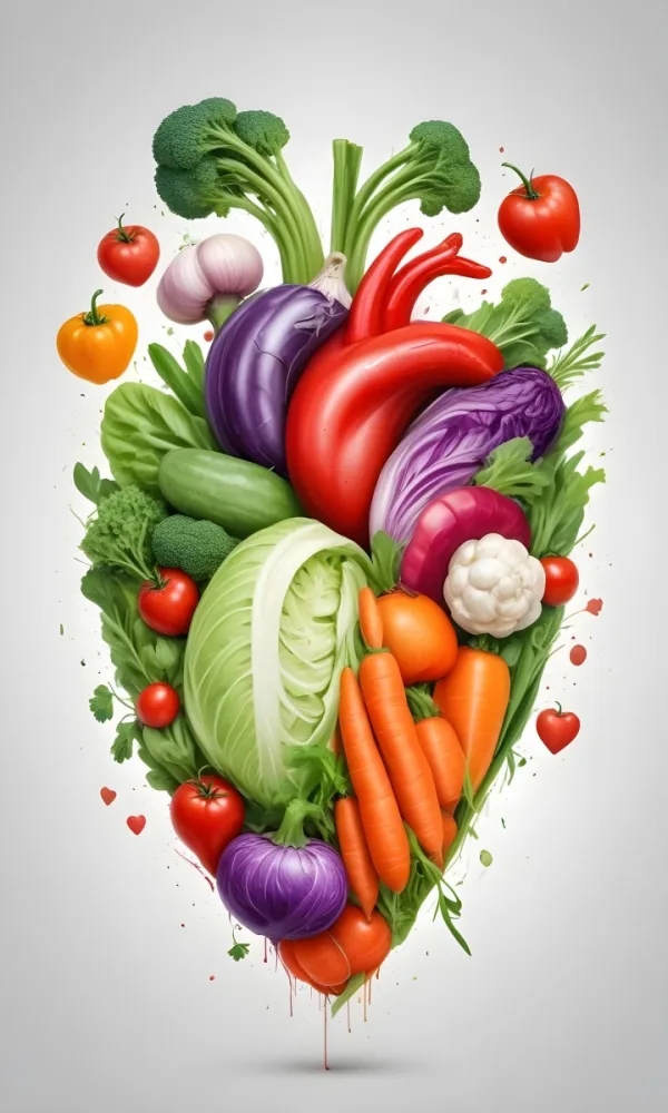 Digital Painting Heart Made Of Vegetables On A White Background Bold And Slim Lines Brush Strokes 3 A41e