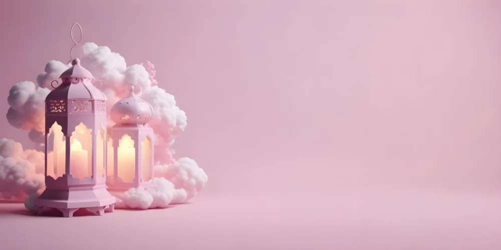 3d Model A Pink Lantern With Floral Details And A Candle Inside Surrounded By White Clouds On A Pink Background Figure Octane Render Volumetric Highly Detailed Videogame Aesthetic 16 2208