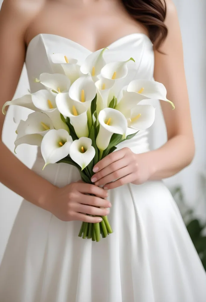 A Bouquet Of White Lily Of The Valley Flowers Held In A Person S Hands Against A Blurred Background 2 6951