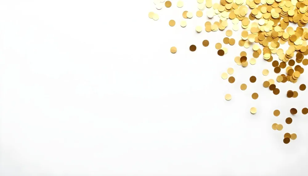 Golden Confetti Scattered On A White Surface Creating A Textured And Shimmering Effect Ideal For Festive Backgrounds Or Celebratory Designs With A Clean And Minimalist Aesthetic 19 A1f7