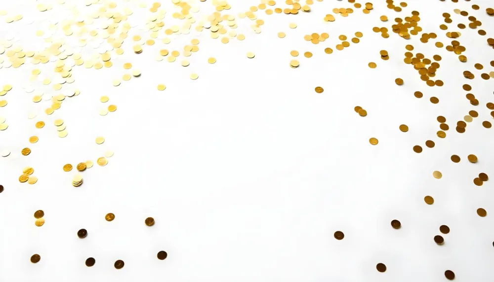 Golden Confetti Scattered On A White Surface Creating A Textured And Shimmering Effect Ideal For Festive Backgrounds Or Celebratory Designs With A Clean And Minimalist Aesthetic 7 6d69