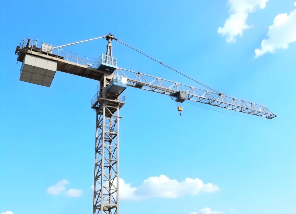 A Large Yellow Construction Crane Against A Bright Blue Sky 2 C938