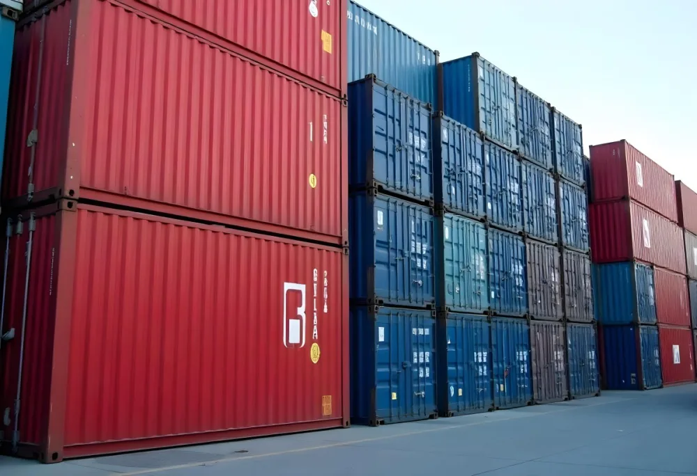Stacks Of Colorful Shipping Containers In A Storage Yard 3 1665