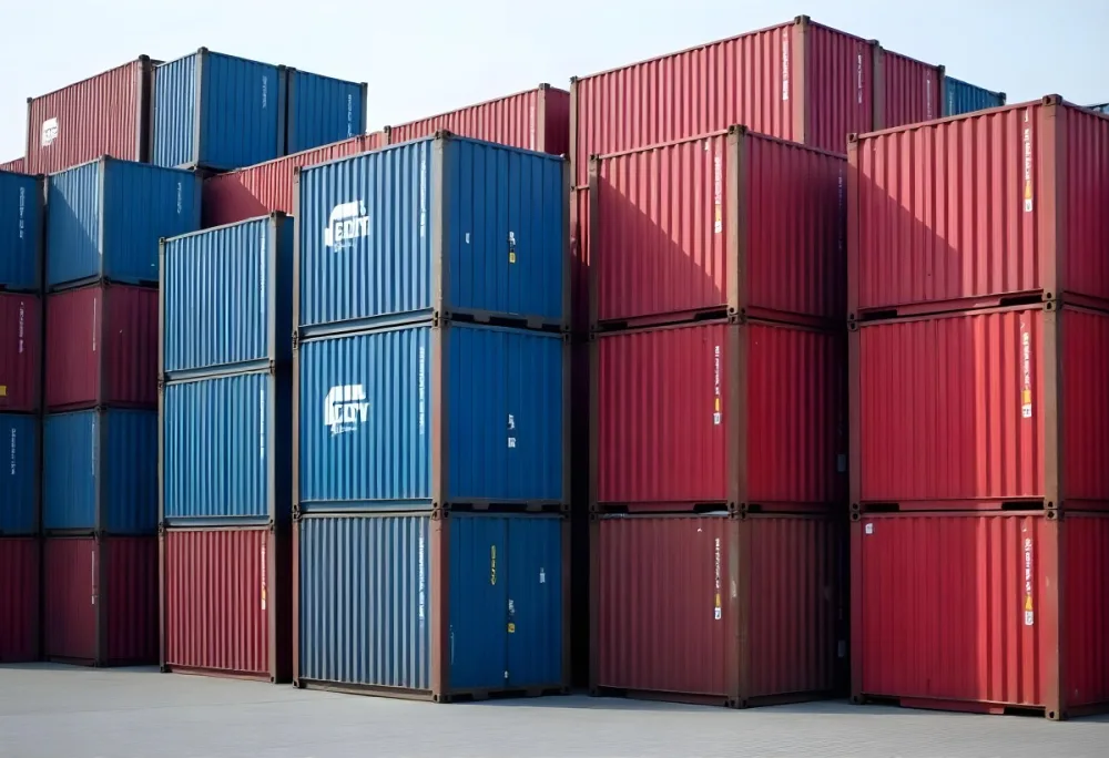 Stacks Of Colorful Shipping Containers In A Storage Yard 7 54d0