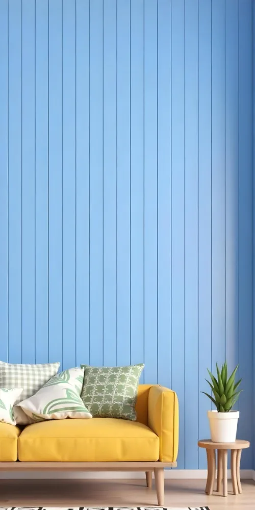 A Blue Wooden Wall With Vertical Planks A Cushions In The Foreground 9 6598
