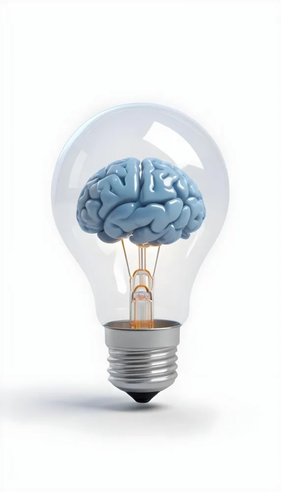 3d Model A Light Bulb With A Brain Inside The Brain Is Blue And The Light Bulb Is Clear On A White Background Figure Octane Render Volumetric Highly Detailed Videogame Aesthetic 13 4a7e