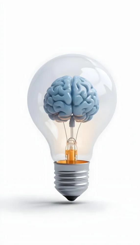 3d Model A Light Bulb With A Brain Inside The Brain Is Blue And The Light Bulb Is Clear On A White Background Figure Octane Render Volumetric Highly Detailed Videogame Aesthetic 4 36dc