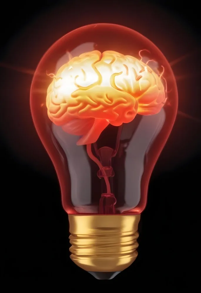 3d Model A Light Bulb With A Brain Inside The Brain Is Glowing The Background Is Black Figure Octane Render Volumetric Highly Detailed Videogame Aesthetic 3 9d88