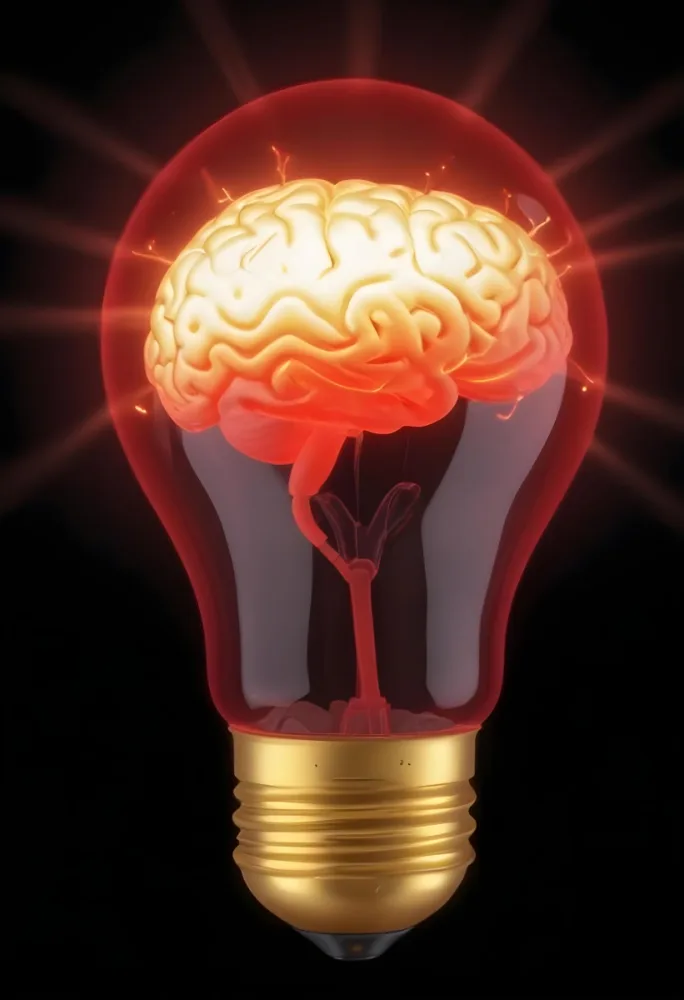 3d Model A Light Bulb With A Brain Inside The Brain Is Glowing The Background Is Black Figure Octane Render Volumetric Highly Detailed Videogame Aesthetic 31 15d8
