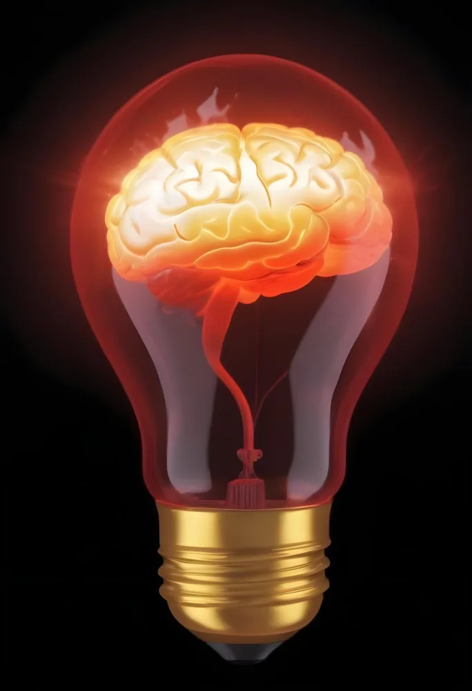 3d Model A Light Bulb With A Brain Inside The Brain Is Glowing The Background Is Black Figure Octane Render Volumetric Highly Detailed Videogame Aesthetic 8 A992