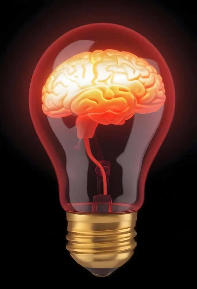 3d Model A Light Bulb With A Brain Inside The Brain Is Glowing The Background Is Black Figure Octane Render Volumetric Highly Detailed Videogame Aesthetic 9 894d