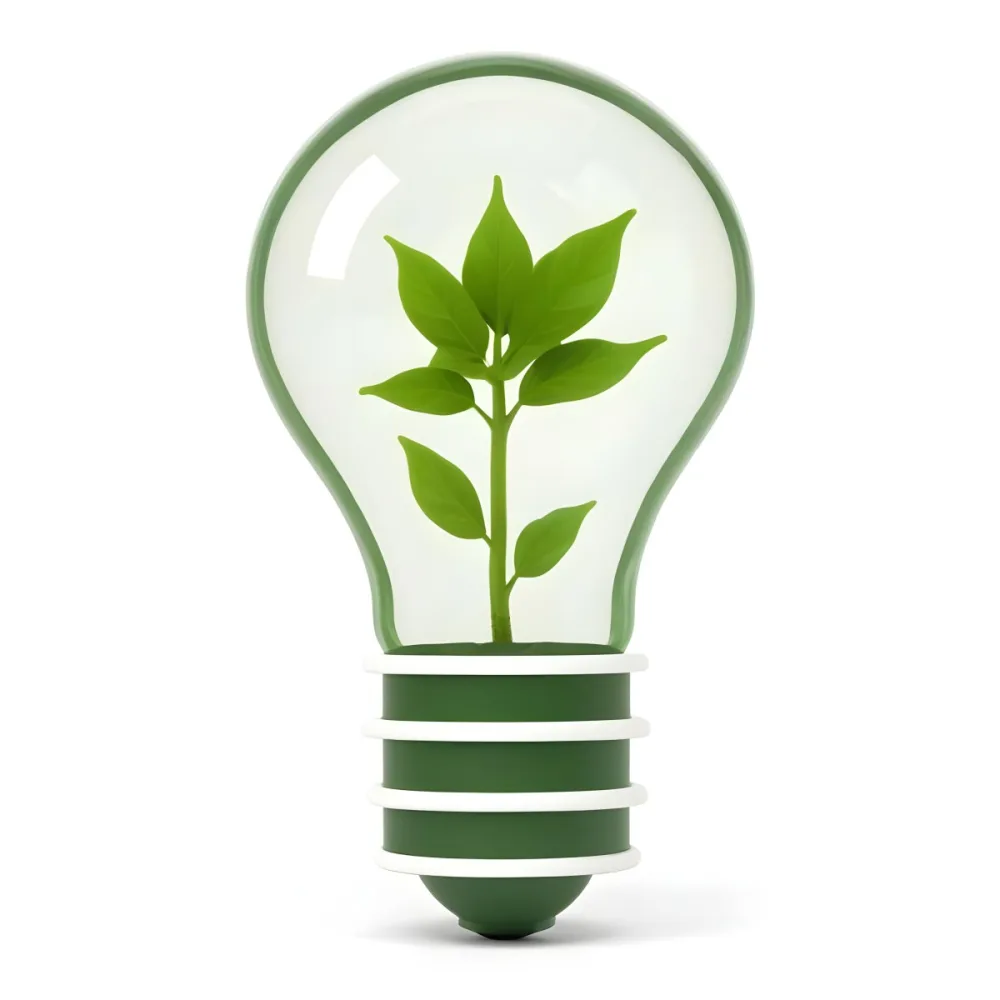 3d Model A Light Bulb With A Green Plant Inside The Bulb Is White And The Plant Is Green The Background Is White Figure Octane Render Volumetric Highly Detailed Videogame Aesthetic 16 B2c0