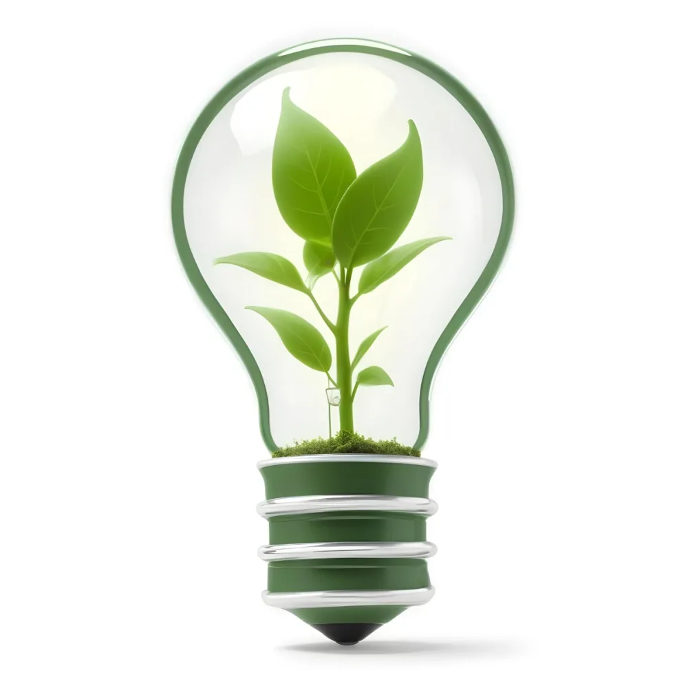 3d Model A Light Bulb With A Green Plant Inside The Bulb Is White And The Plant Is Green The Background Is White Figure Octane Render Volumetric Highly Detailed Videogame Aesthetic 32 98dd